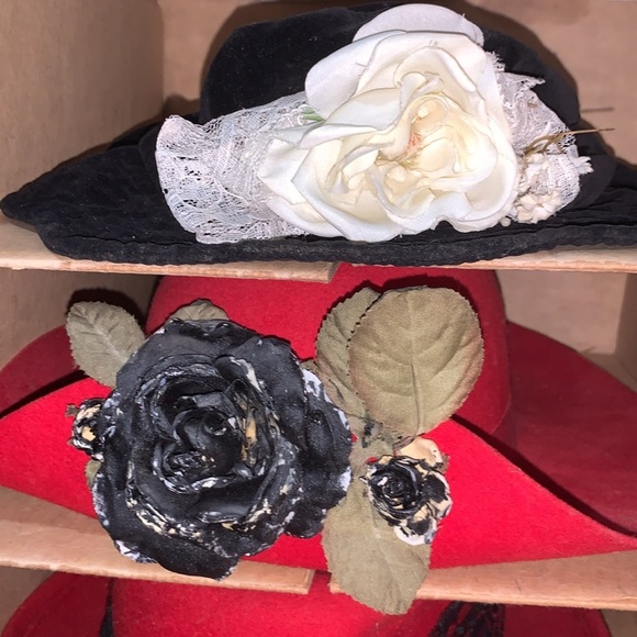 Vintage Collector’s Bundle 6 Different Wool /Velvet/Straw Hats Retro Storage Box - Picture 8 of 17